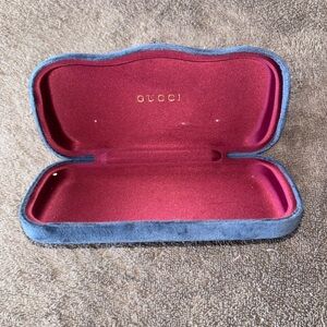 Gucci blue velvet glasses hard case